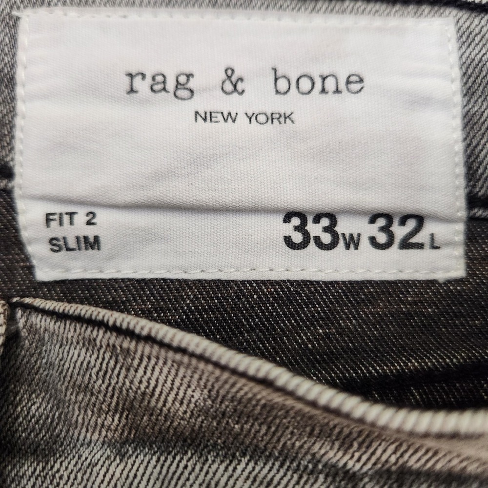 Rag & Bone New York FIT 2 SLIM Mens 33×32 Jeans Greyson Skinny Stretch Designer - Picture 8 of 10